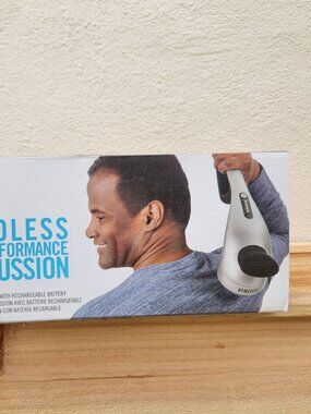 NEW Homedics Cordless Back Massager Neck Shoulders Percussion Massager with Rech